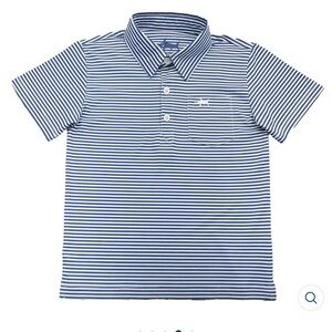 Blue Striped Kids Polo Shirt